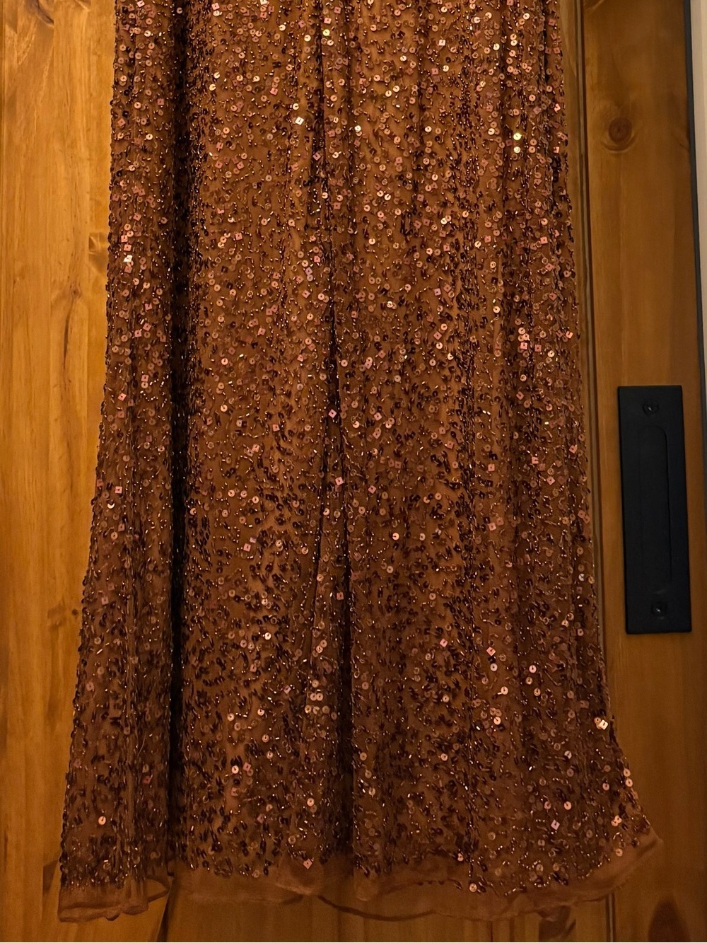Mac Douggal 5577 Copper Sequined Capelet Midi Dress Size 10 Formal NWT - Picture 7 of 10